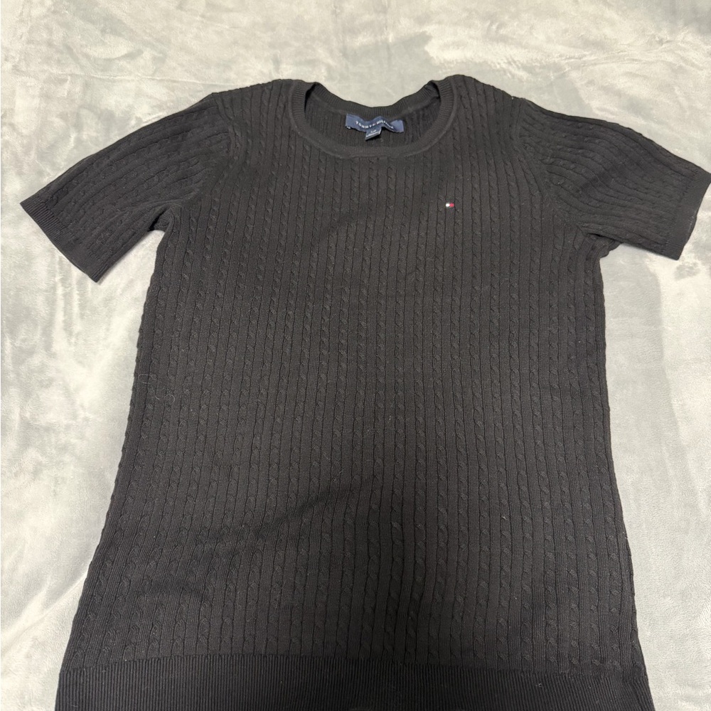 Tommy Hilfiger Black Cable Knit Sweater